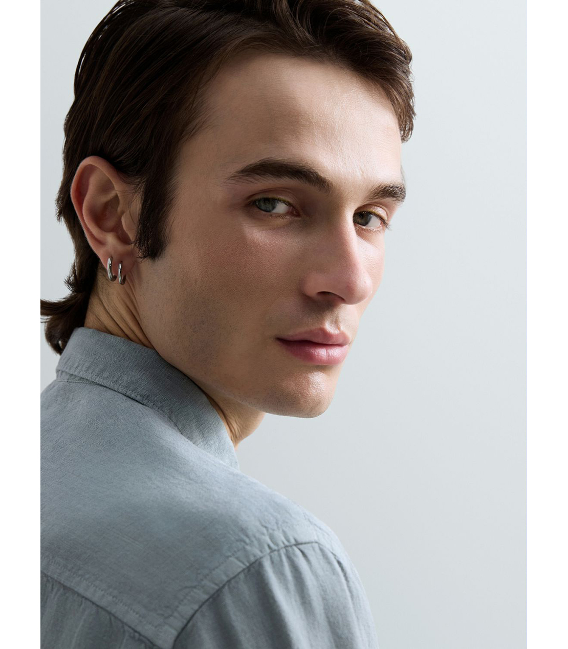 ガーメントダイリネンシャツ 詳細画像 グレイッシュブルー 5